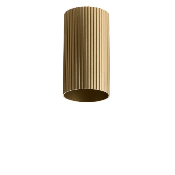 Złota ryflowana tuba natynkowa 9cm dekoracyjny spot plafon LUCAS AZ6150 + AZ6128