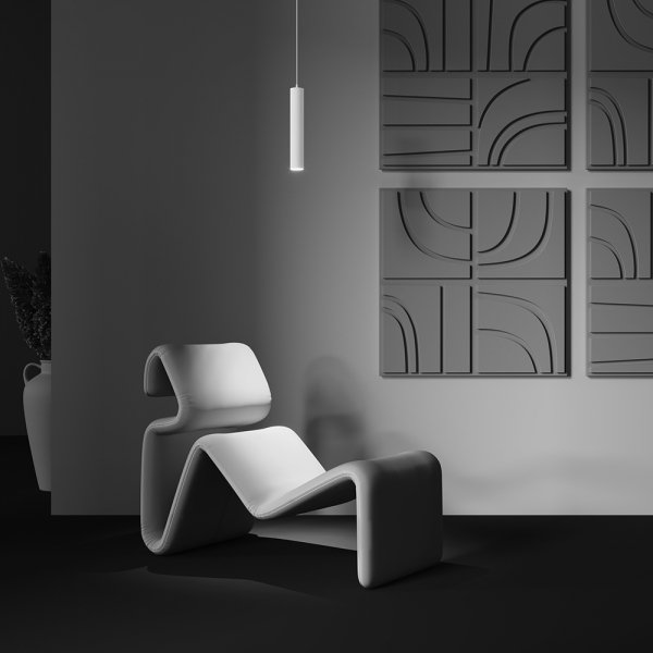 Lampa wisząca minimalistyczna LED aluminium biały nad stół do jadalni do salonu Focus LED Maytoni P072PL-L12W3K-1