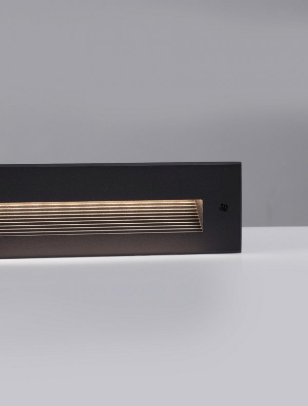 Oprawa wpuszczana kinkiet LED czarna prostokątna minimalistyczna nowoczesna IP65 CENDILO LE75318 Luces Exclusivas