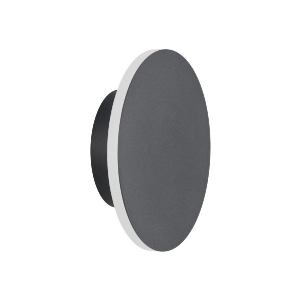 Lampa ścienna kinkiet czarny okrągły 25cm płaski metalowy minimalistyczy NYX ST-8293W/25 black Step Into Design