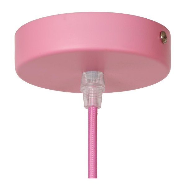 Drewniana lampa wisząca różowa nowoczesna boho designerska możliwość ściemniania MAURO 77489/33/66 LUCIDE