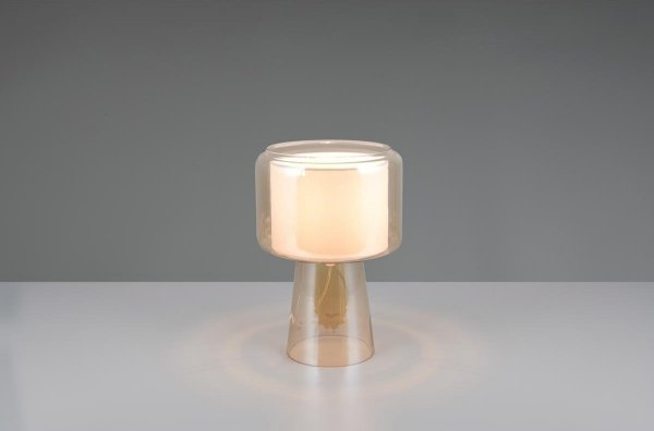 Lampka nocna stołowa szklana miedziana minimalistyczna klasyczna ROCKA 519900113 Trio