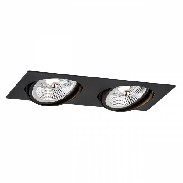 Nowoczesna minimalistyczna lampa sufitowa wpuszczana oprawa podtynkowa oczko podwójne czarny OLIMP PLUS 1047 Argon