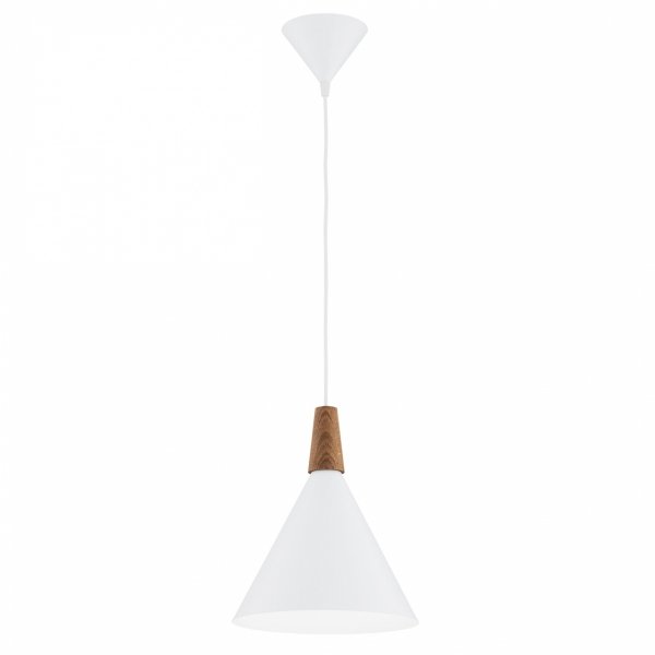 Lampa wisząca stożek ze stal lakierowanej z ciemnym drewnianym dekorem skandynawska minimalistyczna nowoczesna KEGEL 8630 Argon 