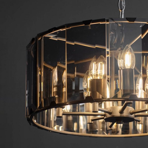 Szklana Lampa Wisząca Dymiony Klosz CLOONEY 61294 ENDON