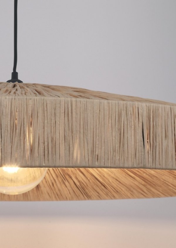  Nowoczesna rustykalna lampa wisząca z raffi beżowa dekoracyjna organiczna forma boho KANDA 80 0828087 BIZZOTTO King Home