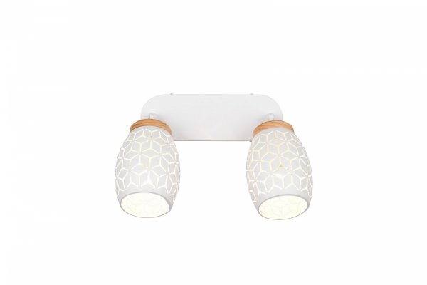 Nowoczesny plafon lampa sufitowa podwójna biała regulowane tuby klasyczna w stylu orientalnym metalowa drewniany dekor BIDAR R81572031 Rl