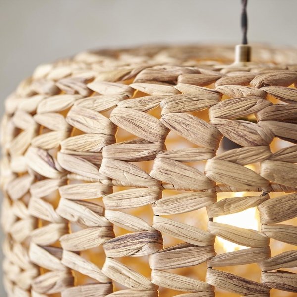 Lampa wisząca okrągła pleciona naturalna z rattanu boho designerska rustykalna Toca 109207 ENDON