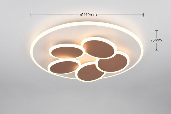 Designerska Lampa Sufitowa plafon LED 35W MANDALA TRIO 653210676 szara pilot w zestawie