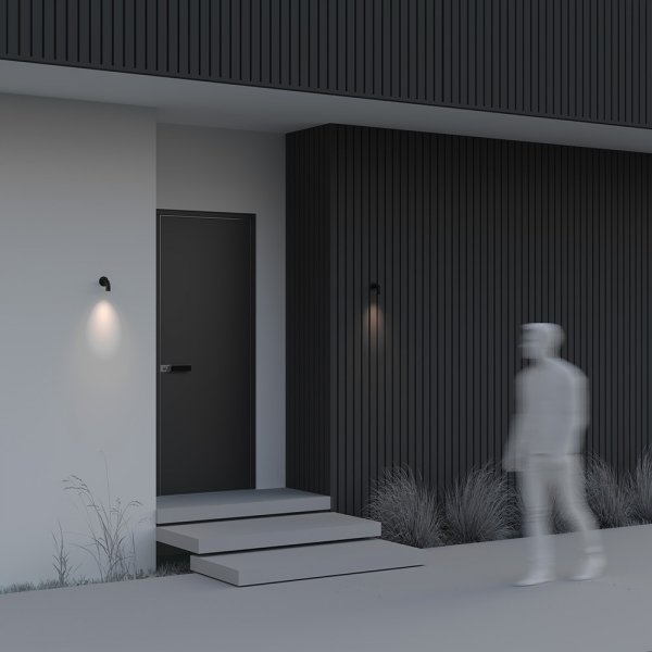 Nowoczesne oświetlenie zewnętrzne na ścianę kinkiet LED grafit stal nierdzewna Sleek MAYTONI O477WL-L2GF3K