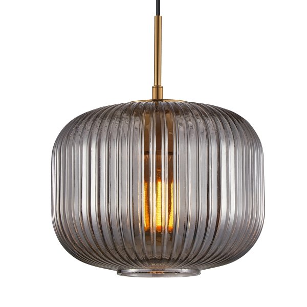 Nowoczesna Dekoracyjna Lampa Wisząca Szklany Dymiony Klosz GAVINO PND-26476-1-BRO-SG ITALUX