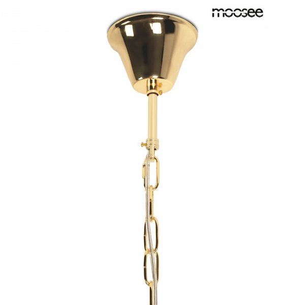 Złota lampa wisząca żyrandol do salonu w stylu glamour kryształowa LUMA 80 MSE1501100569 MOOSEE