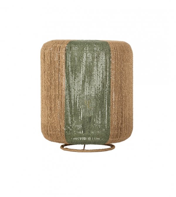 Lampka stołowa nocna sznurkowa pleciona kolor drewna owalna boho rustykalna industrialna minimalistyczna DULERMO LE45349 Luces Exclusivas