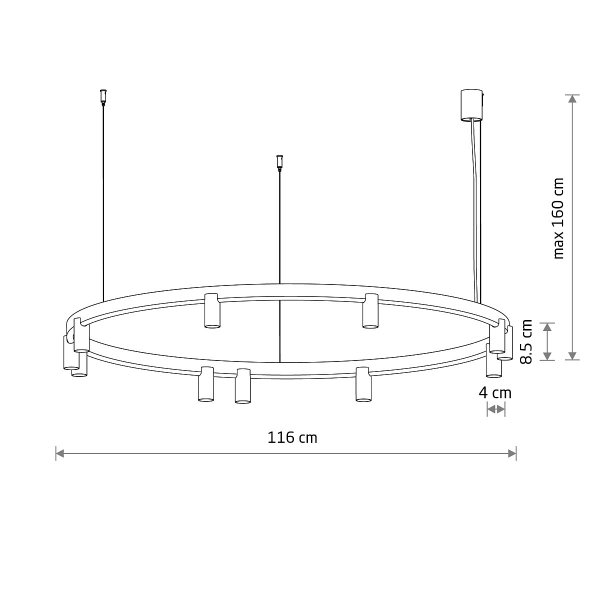 Geometryczna Lampa wisząca FOURTY ROUND LED XI Nowodvorski 12420 Nowoczesny żyrandol minimalistyczny Terakota