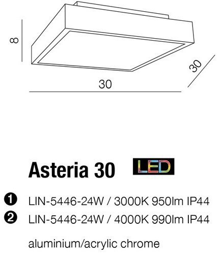 LAMPA SUFITOWA PLAFON ASTERIA 30 LIN-5446-24