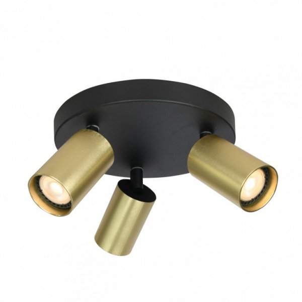 Czarna Lampa Sufitowa Plafon Mosiężne Reflektorki NESTO SPL-23436-3R-BK-BRSS ITALUX