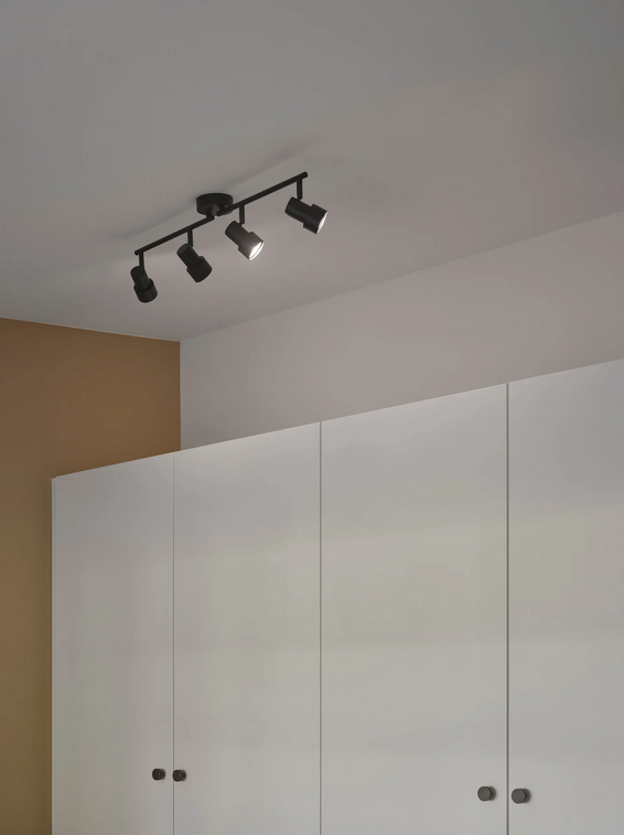 Regulowany spot czarny BOSTON Nordlux minimalistyczna lampa sufitowa plafon 4xGU10