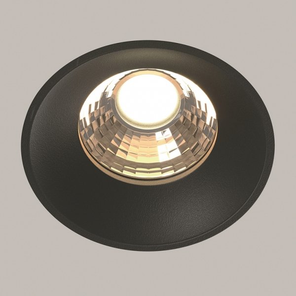 Czarna Oprawka Wpuszczana Downlight Round Maytoni DL058-12W3K-TRS-B