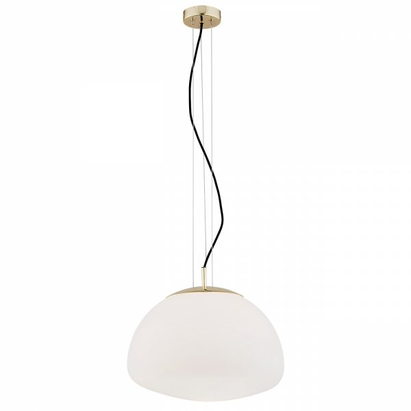 Designerska nowoczesa szklana lampa wisząca białe szkło złote dodatki rozmiar L TRINI 4317 Argon