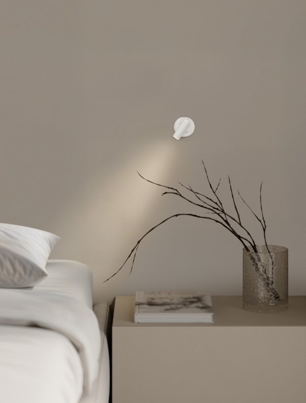 Kinkiet ścienny LED aluminiowy biały regulowany do czytania tuba minimalistyczny uniwersalny TINVALO LE45532 Luces Exclusivas