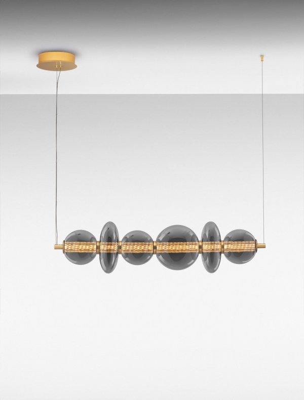 Elegancka Lampa Zwieszna Nad Stół z Ciemnego Szkła Luces Exclusivas MORROS LE44488