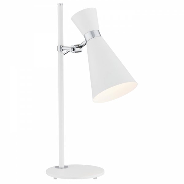Lampa biurkowa stołowa designerska industrialna stalowa minimalistyczna stal lakierowana biała elementy chrom LUKKA 3890 Argon