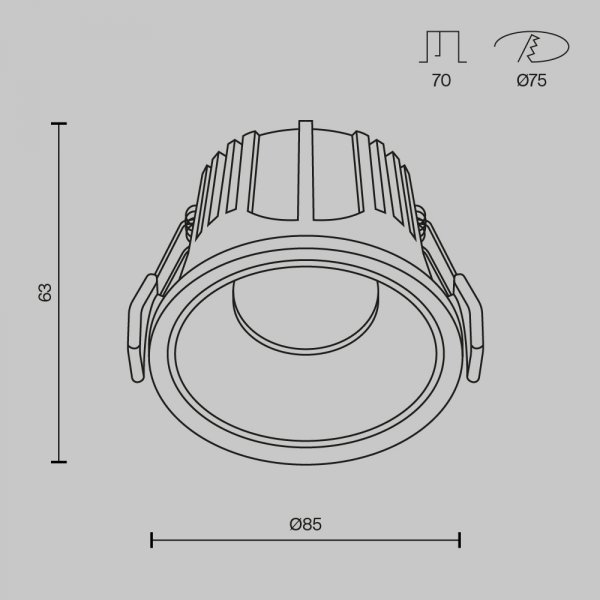 Lampa wpuszczana w sufit minimalistyczna aluminium biała okrągła Alfa LED MAYTONI DL043-01-15W2.7K-RD-W-DE