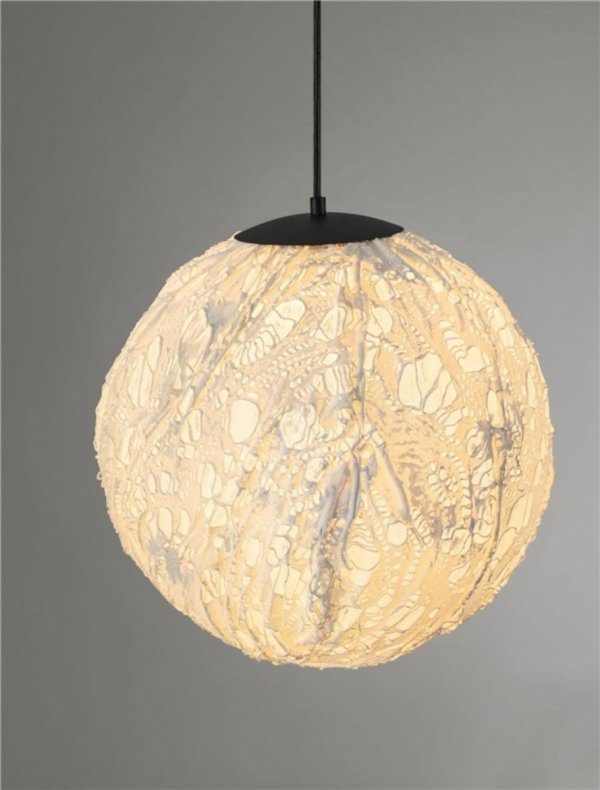 Lampa wisząca tkaninowa okrągła boho rystykalna minimalistyczna industrialna Luces Exclusivas