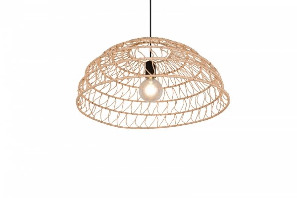 Lampa wisząca z przędzy papierowej brązowa owalna boho rystykalna industrialna minimalistyczna nad stół do salonu sypialni PAULETTE R36141026 Rl