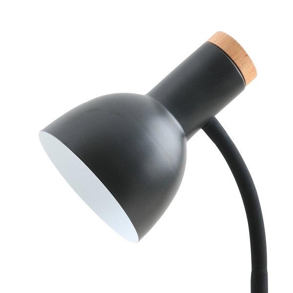 Klasyczna Lampka Biurkowa Klasyczna Czarna Drewniane Elementy SENZA TB-37263A-BK ITALUX