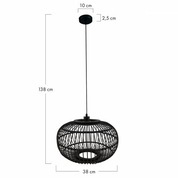 Lampa sufitowa bambusowa 38x38x27cm