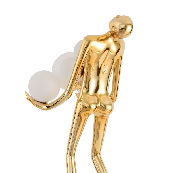 Designerska lampa podłogowa stojąca złota kobieca sylwetka dekoracyjna ozdobna szklane kule WOMAN F9312 gold Step Into Design