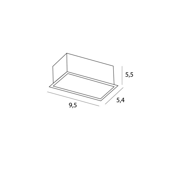 Oprawa wpustowa do skompletowania podwójna minimalistyczna prostokąt biała metalowa Modular H180.01 MAXLIGHT 