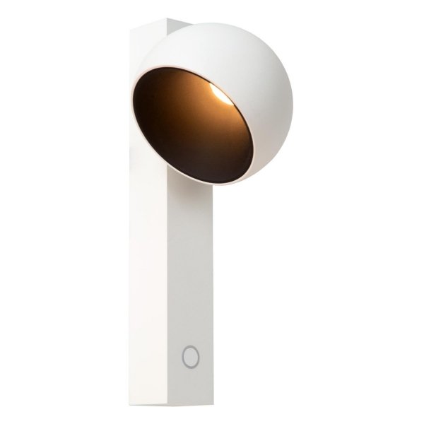 Nowoczesny kinkiet ścienny LED biały uniwersalny minimalistyczny aluminiowy regulowany ściemnialny ESFERA 23274/09/31 Lucide