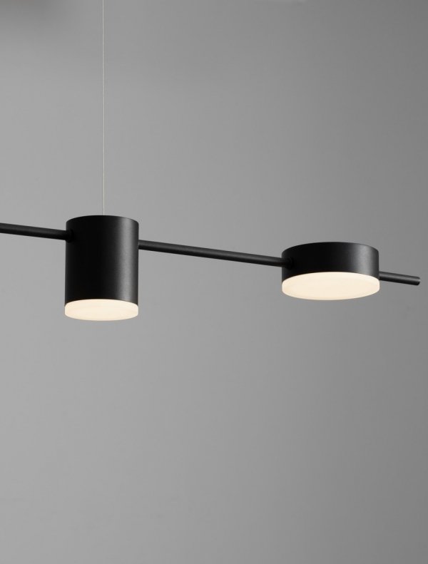 Nowoczesna lampa wisząca listwa 4 tuby LED minimalistyczna aluminiowa czarna możliwość ściemniania ORELVIO LE45434 Luces Exclusivas