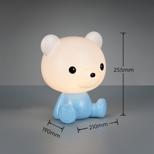 Nowoczesna lampa stołowa nocna LED dziecięca niebieska dekoracyjna na komodę biurko zmiana kolorów CUTIE R57991112 Rl