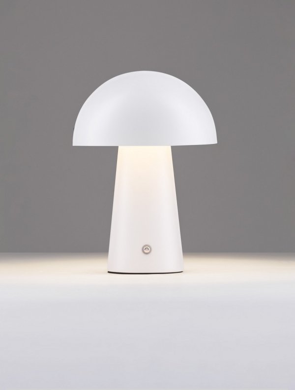 Lampka stołowa nocna LED biała grzybek designerska nowoczesna ściemnialna CASTORO LE45585 Luces Exclusivas