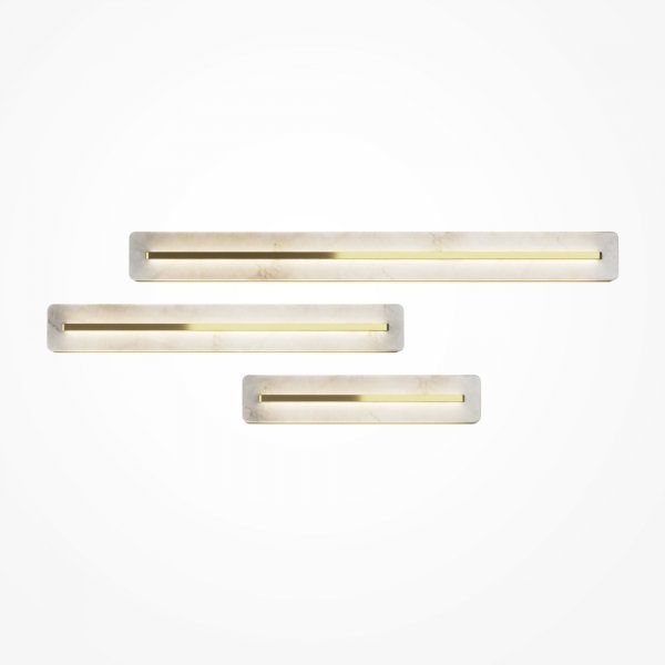 Lampa ścienna kinkiet glamour designerski prostokąt listwa LED metal mosiądz Albatre MAYTONI MOD366WL-L14BS3K