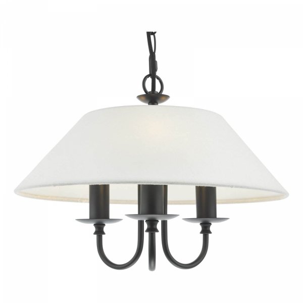 Nowoczesny Żyrandol Biały Abażur SIVAN SIV0322 DAR LIGHTING