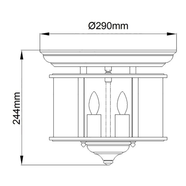 Plafon sufitowy w klasycznym stylu Hinkley Lighting Gentry HK-GENTRY-F-PB polerowany mosiądz