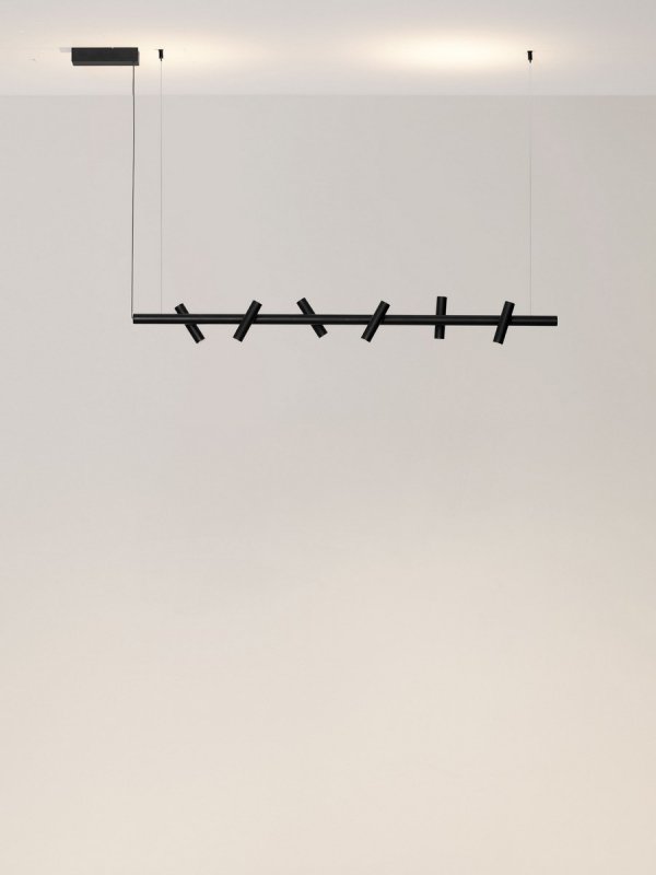 Lampa wisząca LED listwa 120cm z regulowanymi tubkami czarna ściemnialna uniwersalna Luces Exclusivas