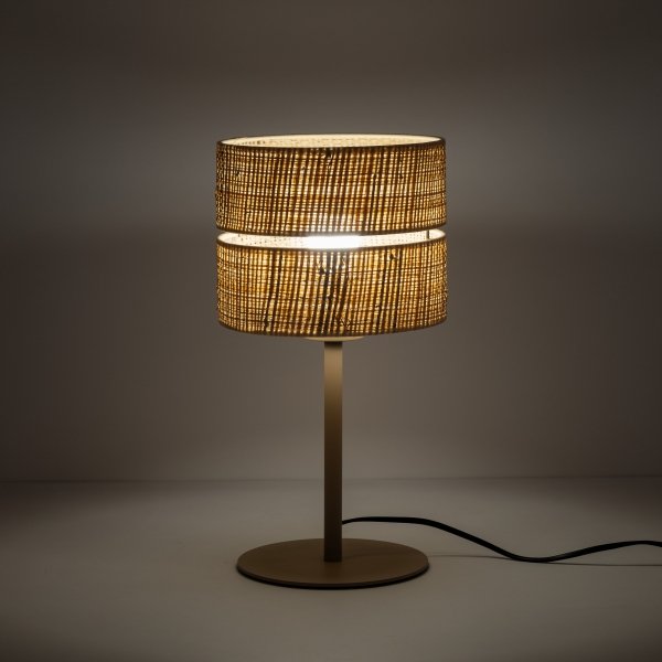 Lampka nocna stołowa abażurowa beżowa słomkowa boho nowoczesna minimalistyczna klasyczna dekoracyjna CALMA 16178 TK-LIGHTING