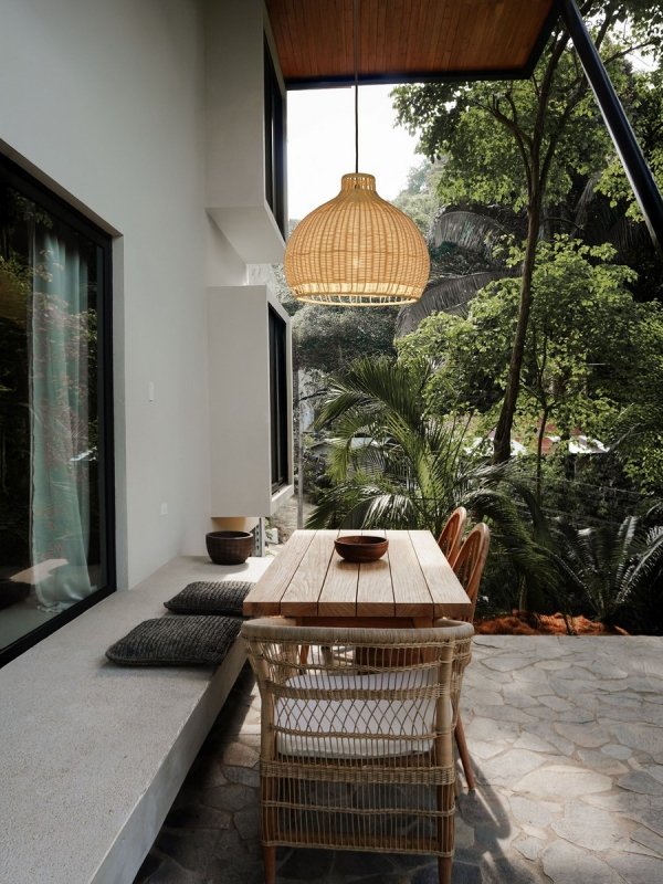 Lampa wisząca beżowa boho pleciona okrągła 51cm IP65 minimalistyczna Luces Exclusivas