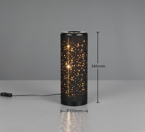 Lampa stołowa nocna dekoracyjna LED designerska nowoczesna na komodę czarna tuba TACO R52801002 Rl