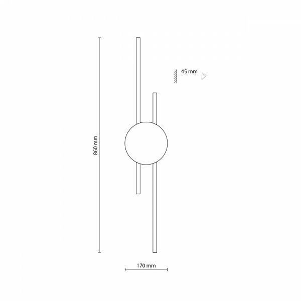 Nowoczesna lampa ścienna kinkiet LED podwójna listwa czarna minimalistyczna JAVA II BLACK 1367 TK-Lighting