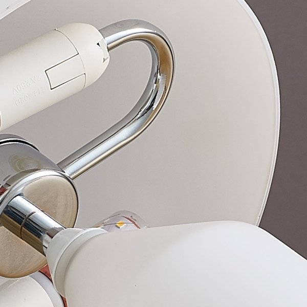Biała lampka stołowa nocna w kształcie grzybka szklana klasyczna minimalistyczna uniwersalna BELFUGO MT1234-250 WHITE Step Into Design