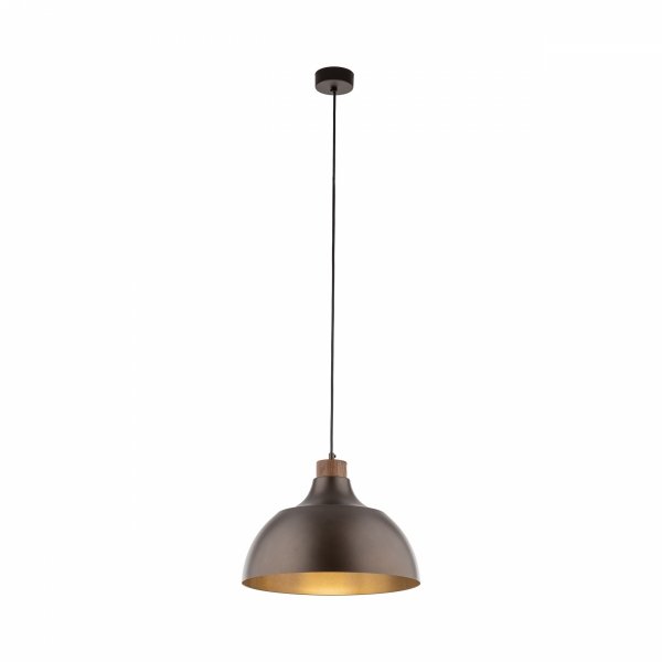 Minimalistyczna lampa wisząca w stylu rustykalnym brązowa z elementem drewnianym CAP BROWN 6926 TK-Lighting 