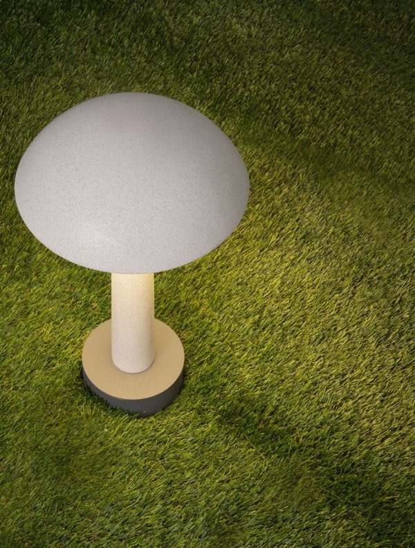 Lampa zewnętrzna do ogrodu stojąca LED biała wykonana z cementu minimalistyczna nowoczesna niska IP65 Luces Exclusivas