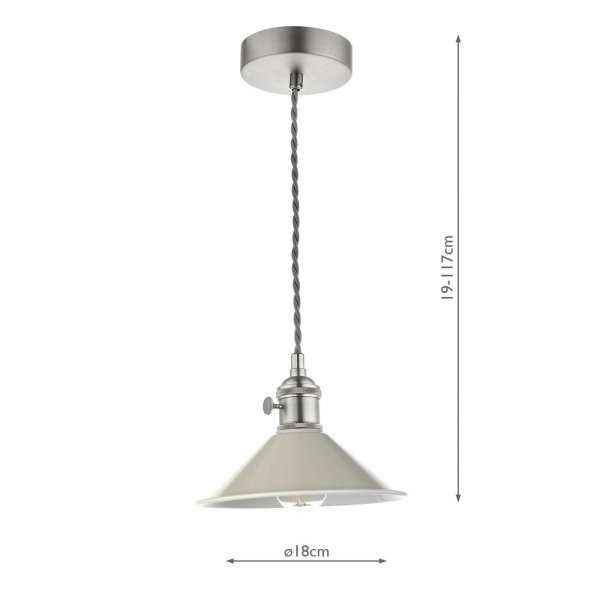 Chrom Lampa Wisząca Vintage Zielony Klosz HADANO HAD0161-06 DAR LIGHTING