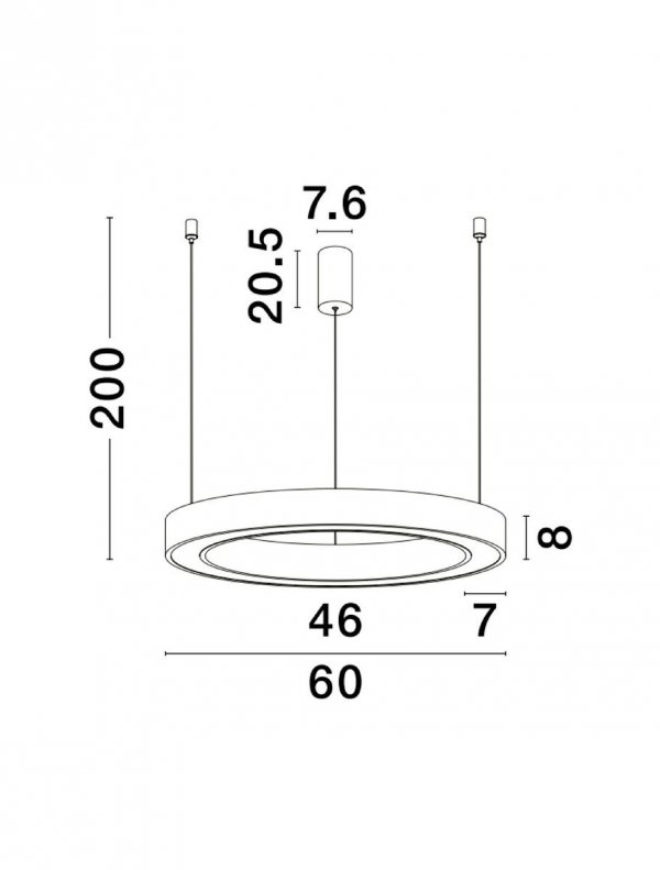 Lampa Wisząca Ring Złoty Okrąg Ledowy SONORA LE42809 LUCES EXCLUSIVAS
